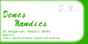 denes mandics business card